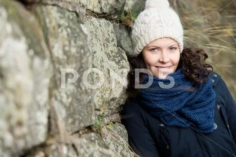Woman dressed for cold weather Stock Photos