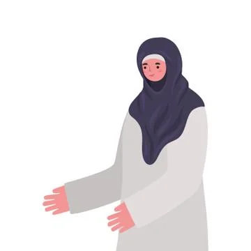 Woman dressed in hijab on a withe background Stock-Illustration