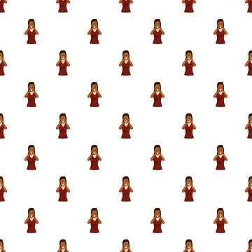 Woman drinking beverage seamless repeat pattern background Stock Illustration