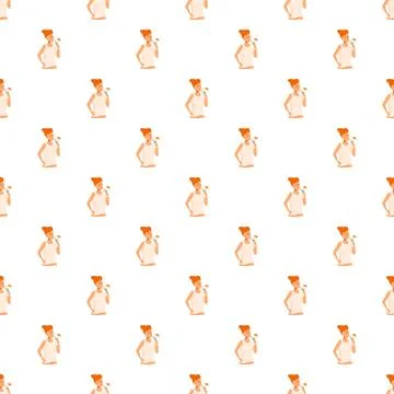 Woman drinking cocktail seamless pattern background illustration Stock Illustration