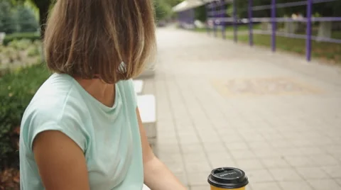 Woman drinking coffee Stock Footage 65287907