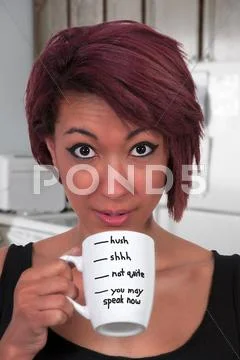 Woman Drinking Coffee Stock Photos