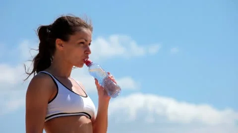 Woman drinking Stock Footage 11219864