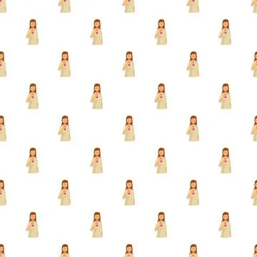 Woman drinking juice seamless pattern repeating background Stock Illustration