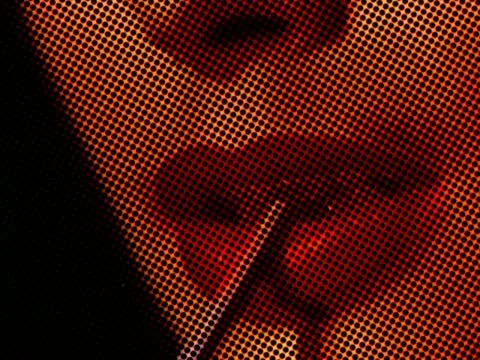 Woman Drinking straw - Vj Loop Halftone Stock Footage 22156114
