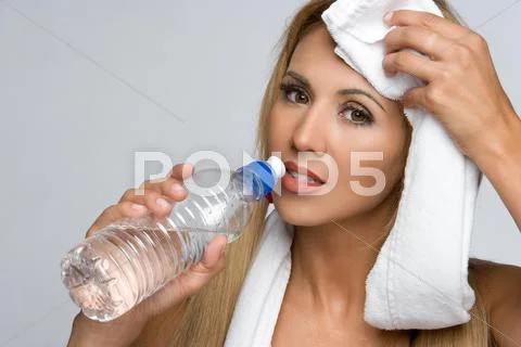 Woman drinking water Stock Photos
