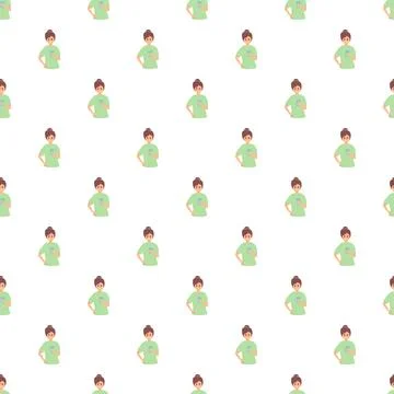 Woman drinking water repeating pattern for hydration concept Illustrazione stock