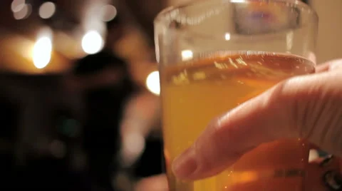 Woman Drinks a Pint of Beer at a Micro Brewery Stock Footage 64054510