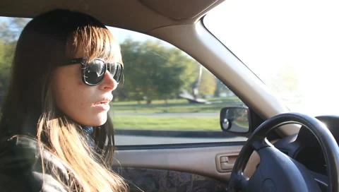 Woman driver Stock Footage 5297340
