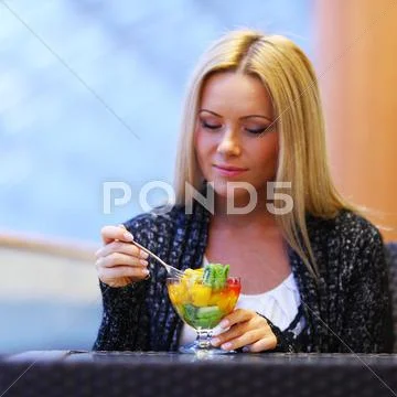 Woman Eat Desert
