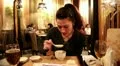 Woman eating miso soup in a Japanese restaurant HD Footage