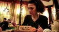 Woman eating sushi in a Japanese restaurant HD Footage