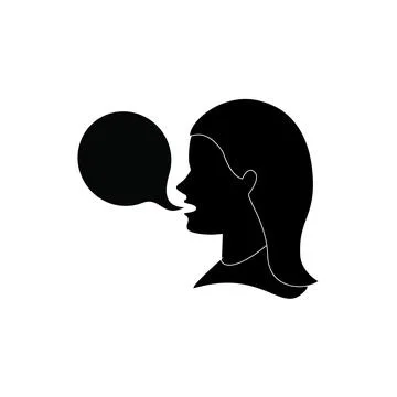 Woman with empty speech bubble vector illustration.woman talking with bubble Stock Illustration