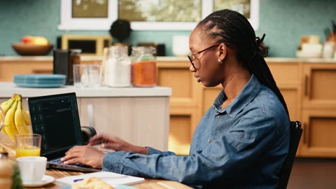 Woman engaging with virtual assistant chatbot and artificial intelligence Stock Footage 344246963