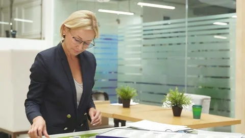 Woman engineer is working with building model, startup business concept Stock Footage 146543033