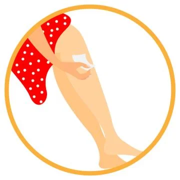Woman epilating herself Stock Illustration