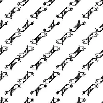 Woman escalator pram down pattern seamless vector Illustrazione stock
