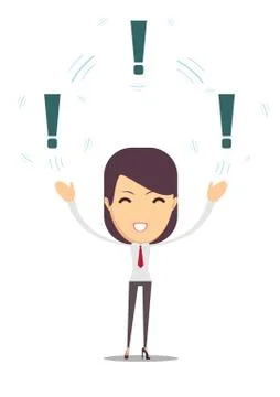 Woman with a exclamation mark Stock Illustration