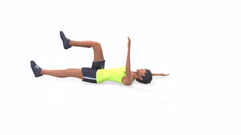Woman exercise animation deadbug Stock Footage 146728257