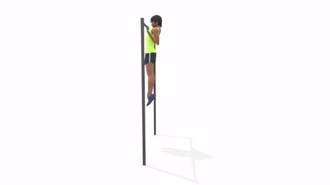 Woman exercise animation pullup dsark Stock Footage 146728318