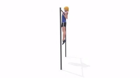 Woman exercise animation pullup Stock Footage 146728313