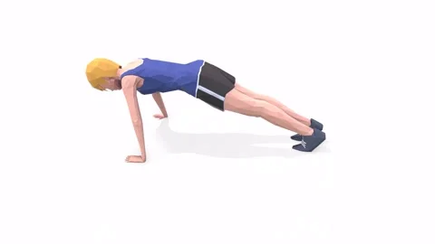 Woman exercise animation push ups Stock Footage 146728320