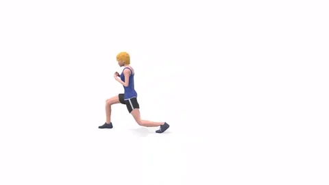 Woman exercise animation step front Video stock 146728325