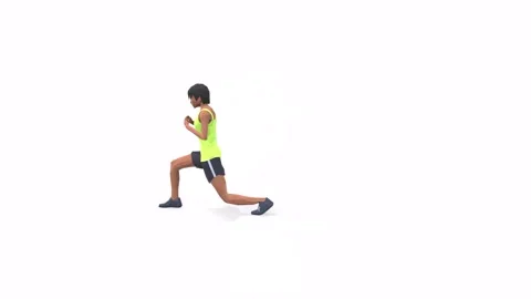 Woman exercise animation step front dark Video stock 146728328