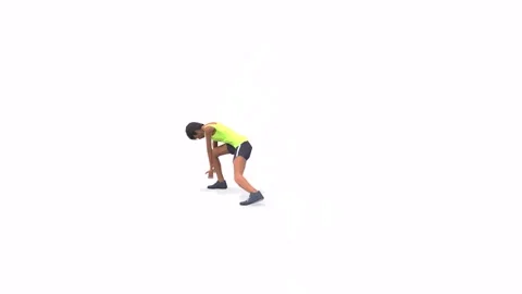 Woman exercise animation step side Stock Footage 146728334