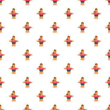 Woman exercising creating a repeating pattern background Stock Illustration