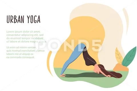 Woman exercising in nature Stock Illustration