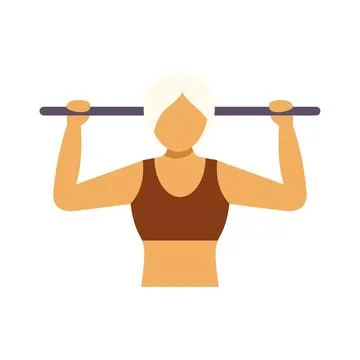 Woman exercising pulling up on horizontal bar Ilustración de archivo