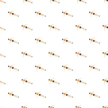 Woman exercising side plank repeating pattern background Stock Illustration