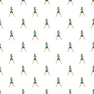 Woman exercising workout seamless pattern background Stock Illustration