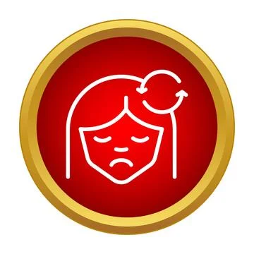 Woman experiencing negative thoughts with repeating arrow cycle Stock Illustration