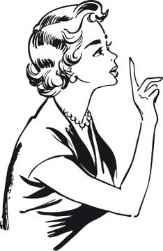 Woman explaining things, Retro Vector Illustration Stock Illustration