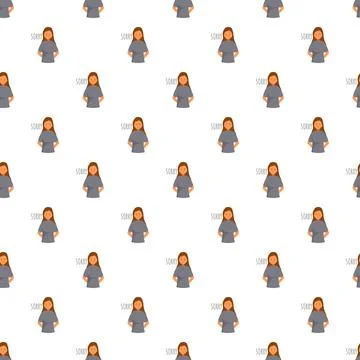 Woman expressing regret seamless pattern for apology concept Stock Illustration