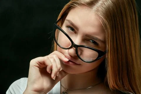 Woman in eyeglasses Фото