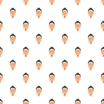 Woman face with acupuncture needles pattern Stock Illustration