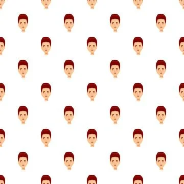 Woman face avatar seamless repeating pattern background Stock Illustration