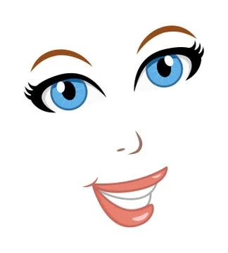 Woman face elements isolated on white background Stock Illustration