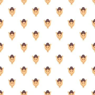 Woman face in hands seamless pattern Stock Illustration