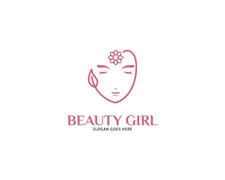 Woman face logo design vector illustration, Girl silhouette for cosmetics, .. Stock Illustration