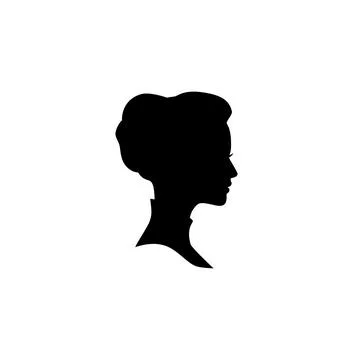 Woman face silhouette. Lady profile with retro hairstyle Stock Illustration