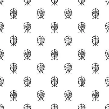 Woman face split skin problem treatment pattern Illustrazione stock