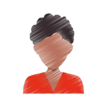 Woman faceless head Stock Illustration
