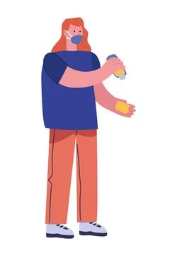 Woman with facemask Stock Illustration