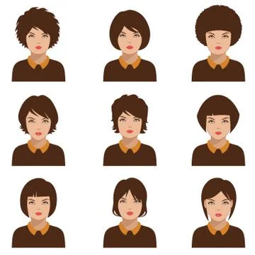 Woman faces Stock Illustration