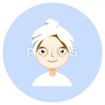 Woman with facial mask on white background Stock Illustration