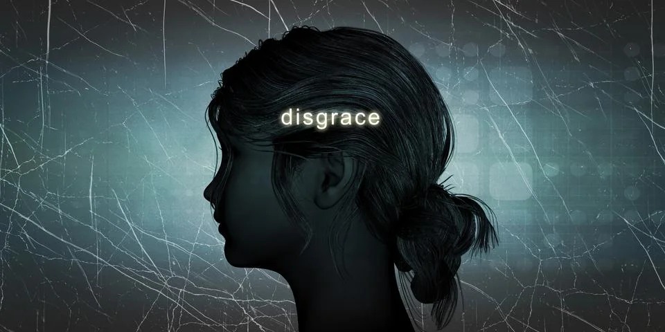 Woman Facing Disgrace Stock Illustration